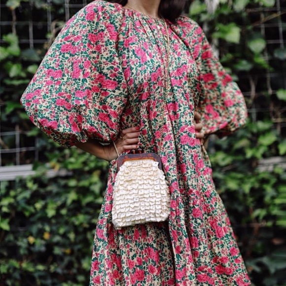 Zara Puff Shoulder Cotton Print Dress NWT - Picture 7 of 16